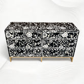 Blooming Flowers Bone Inlay Chest Black 2